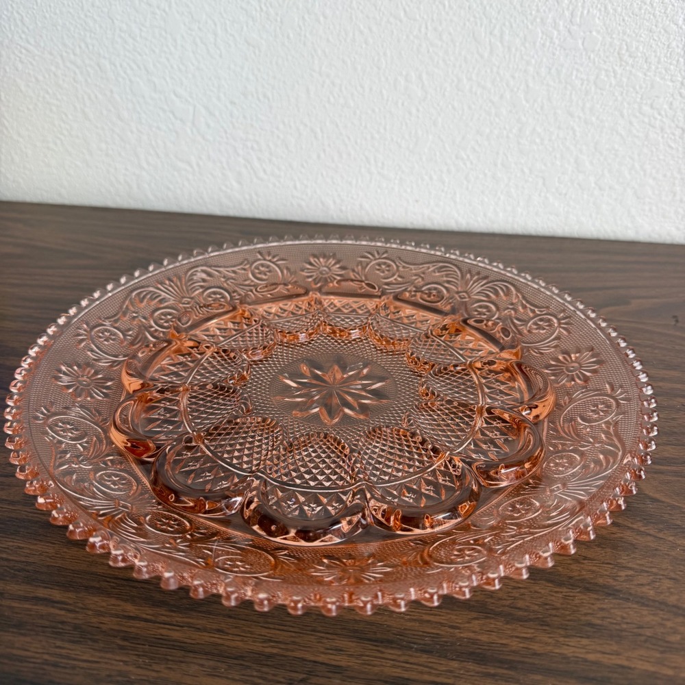 Vintage Tiara Indiana Glass Deviled Egg Serving Tray Platter Sandwich Pattern